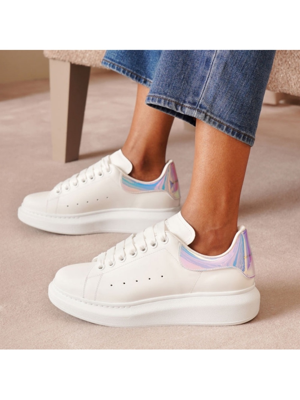 Alexander McQueen Oversized Sneakers - White Iridescent